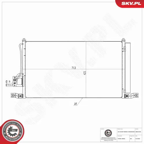 Kondensator, Klimaanlage ESEN SKV 86SKV234 Bild Kondensator, Klimaanlage ESEN SKV 86SKV234