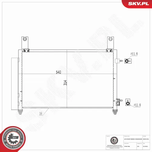 Kondensator, Klimaanlage ESEN SKV 86SKV255 Bild Kondensator, Klimaanlage ESEN SKV 86SKV255