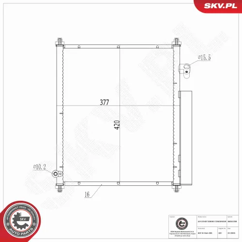 Kondensator, Klimaanlage ESEN SKV 86SKV259 Bild Kondensator, Klimaanlage ESEN SKV 86SKV259