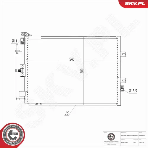 Kondensator, Klimaanlage ESEN SKV 86SKV261 Bild Kondensator, Klimaanlage ESEN SKV 86SKV261