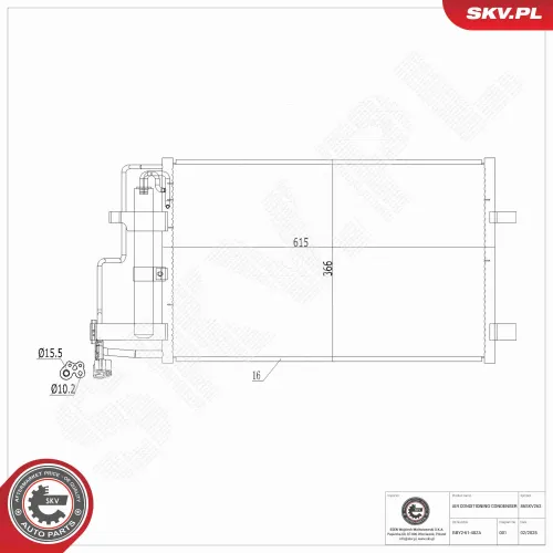 Kondensator, Klimaanlage ESEN SKV 86SKV262 Bild Kondensator, Klimaanlage ESEN SKV 86SKV262