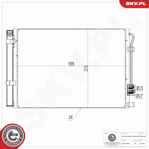 Kondensator, Klimaanlage ESEN SKV 86SKV266 Bild Kondensator, Klimaanlage ESEN SKV 86SKV266