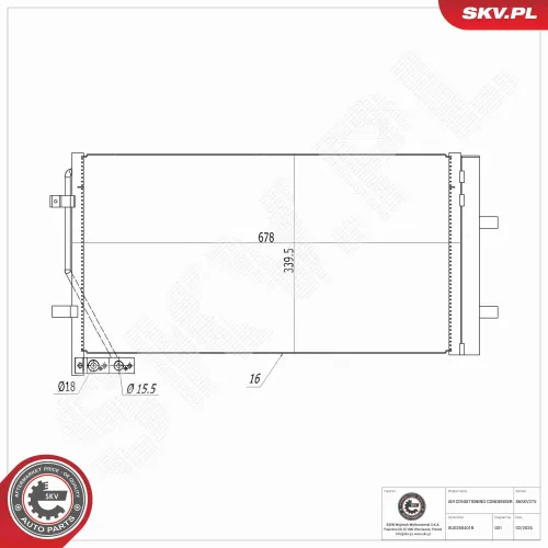 Kondensator, Klimaanlage ESEN SKV 86SKV275 Bild Kondensator, Klimaanlage ESEN SKV 86SKV275