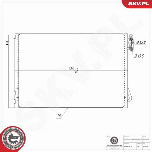 Kondensator, Klimaanlage ESEN SKV 86SKV278 Bild Kondensator, Klimaanlage ESEN SKV 86SKV278