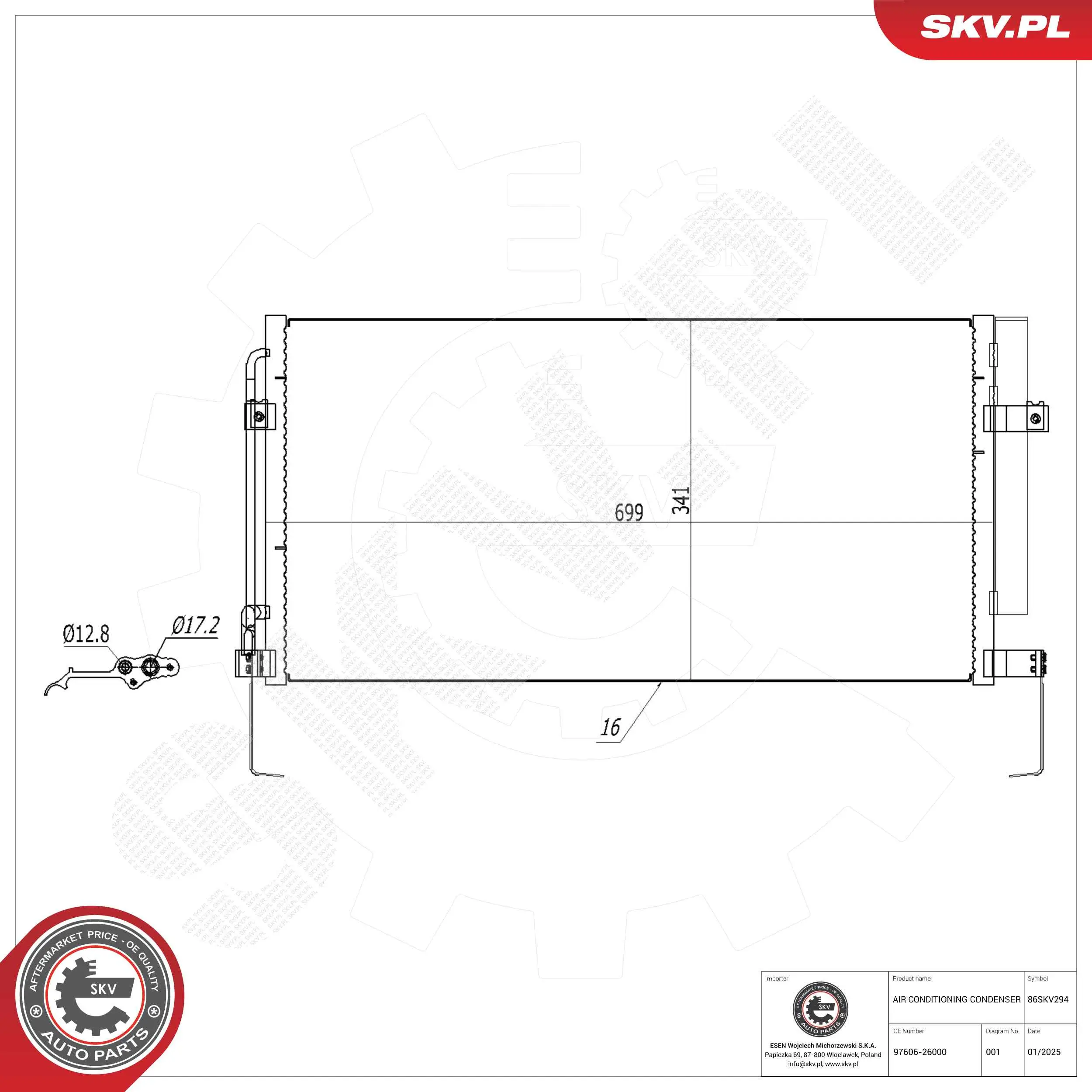 Kondensator, Klimaanlage ESEN SKV 86SKV294