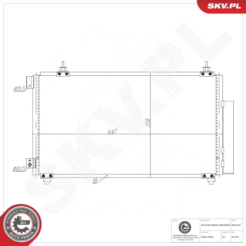 Kondensator, Klimaanlage ESEN SKV 86SKV307 Bild Kondensator, Klimaanlage ESEN SKV 86SKV307
