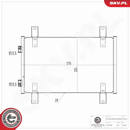 Kondensator, Klimaanlage ESEN SKV 86SKV310 Bild Kondensator, Klimaanlage ESEN SKV 86SKV310