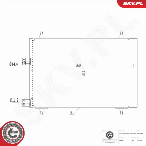 Kondensator, Klimaanlage ESEN SKV 86SKV316 Bild Kondensator, Klimaanlage ESEN SKV 86SKV316