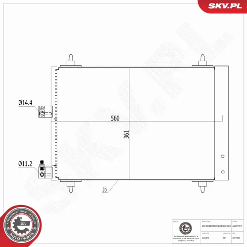 Kondensator, Klimaanlage ESEN SKV 86SKV317 Bild Kondensator, Klimaanlage ESEN SKV 86SKV317