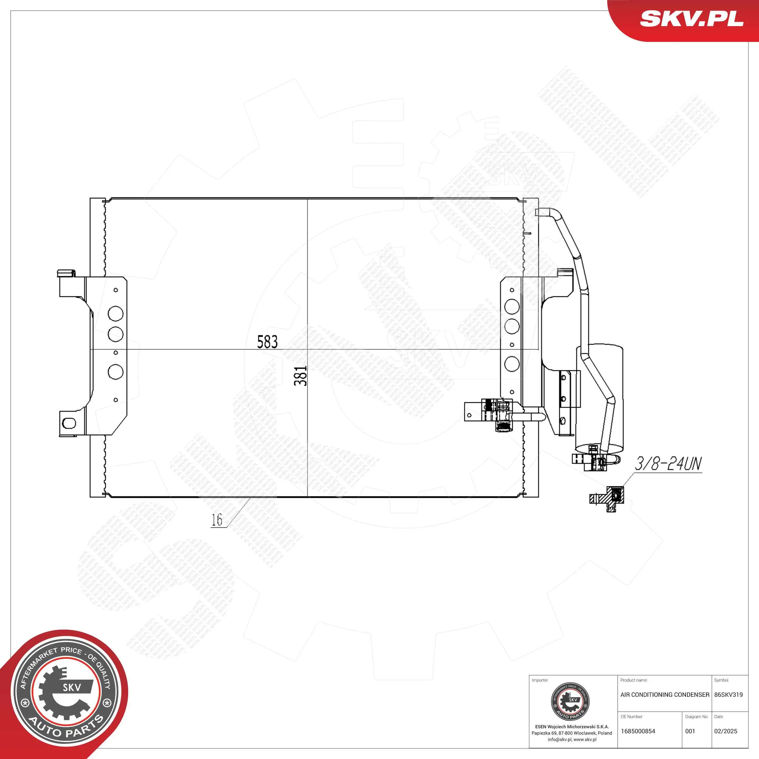 Kondensator, Klimaanlage ESEN SKV 86SKV319