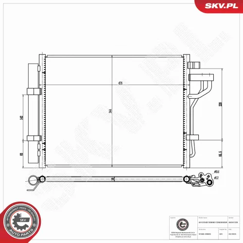 Kondensator, Klimaanlage ESEN SKV 86SKV328 Bild Kondensator, Klimaanlage ESEN SKV 86SKV328