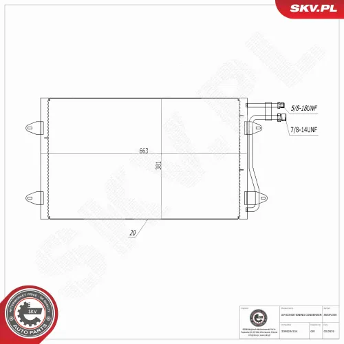 Kondensator, Klimaanlage ESEN SKV 86SKV330 Bild Kondensator, Klimaanlage ESEN SKV 86SKV330
