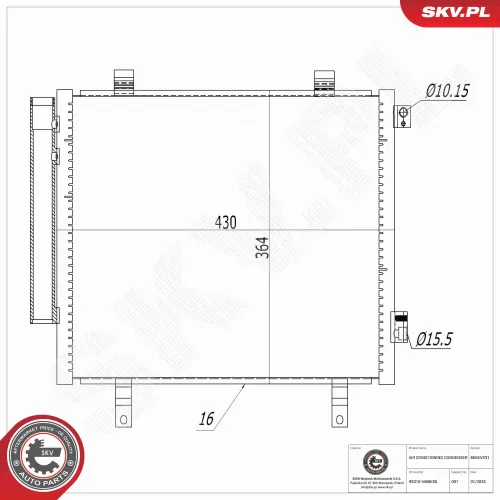 Kondensator, Klimaanlage ESEN SKV 86SKV331 Bild Kondensator, Klimaanlage ESEN SKV 86SKV331