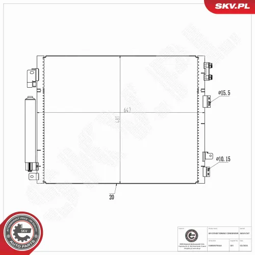 Kondensator, Klimaanlage ESEN SKV 86SKV347 Bild Kondensator, Klimaanlage ESEN SKV 86SKV347