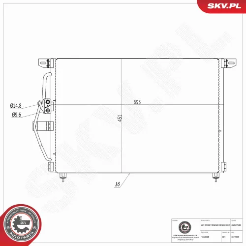 Kondensator, Klimaanlage ESEN SKV 86SKV349 Bild Kondensator, Klimaanlage ESEN SKV 86SKV349
