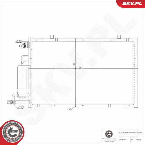 Kondensator, Klimaanlage ESEN SKV 86SKV356 Bild Kondensator, Klimaanlage ESEN SKV 86SKV356