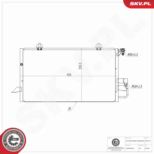 Kondensator, Klimaanlage ESEN SKV 86SKV371 Bild Kondensator, Klimaanlage ESEN SKV 86SKV371