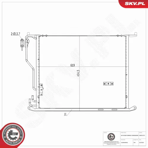 Kondensator, Klimaanlage ESEN SKV 86SKV372 Bild Kondensator, Klimaanlage ESEN SKV 86SKV372