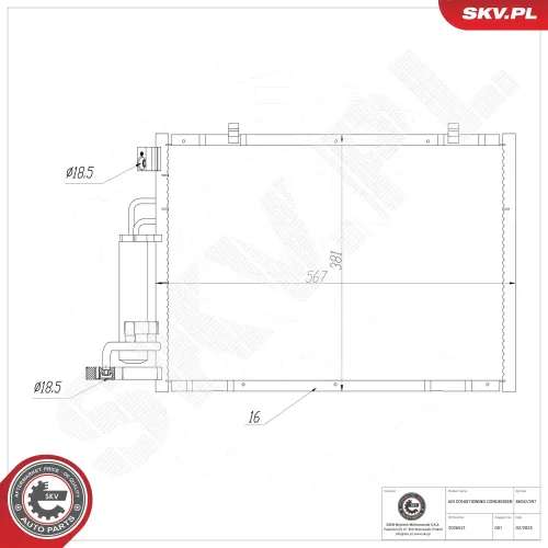 Kondensator, Klimaanlage ESEN SKV 86SKV397 Bild Kondensator, Klimaanlage ESEN SKV 86SKV397