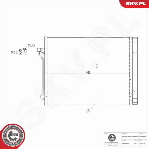 Kondensator, Klimaanlage ESEN SKV 86SKV409 Bild Kondensator, Klimaanlage ESEN SKV 86SKV409