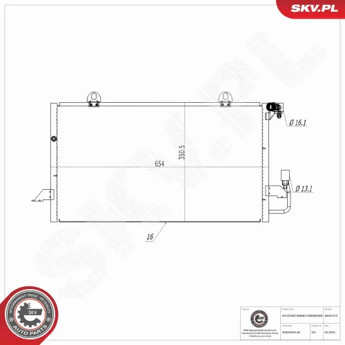 Kondensator, Klimaanlage ESEN SKV 86SKV415 Bild Kondensator, Klimaanlage ESEN SKV 86SKV415