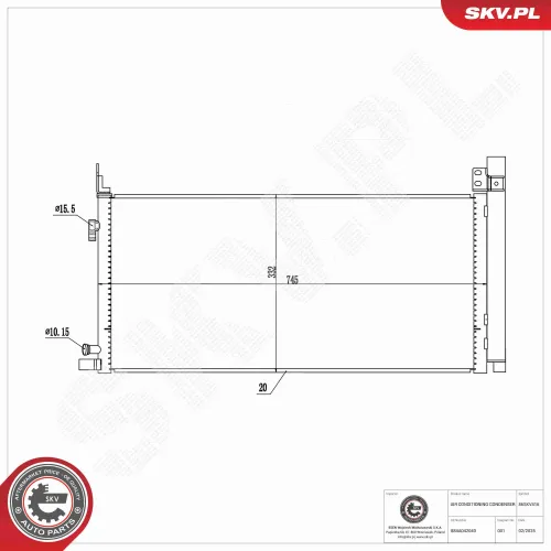 Kondensator, Klimaanlage ESEN SKV 86SKV416 Bild Kondensator, Klimaanlage ESEN SKV 86SKV416