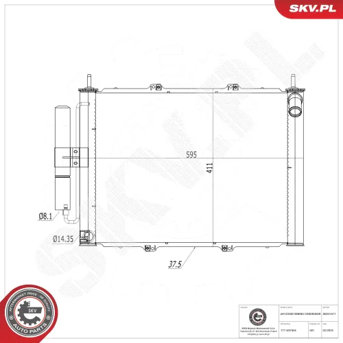 Kondensator, Klimaanlage ESEN SKV 86SKV417 Bild Kondensator, Klimaanlage ESEN SKV 86SKV417