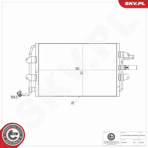 Kondensator, Klimaanlage ESEN SKV 86SKV435 Bild Kondensator, Klimaanlage ESEN SKV 86SKV435