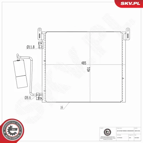 Kondensator, Klimaanlage ESEN SKV 86SKV453 Bild Kondensator, Klimaanlage ESEN SKV 86SKV453