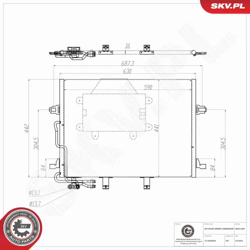 Kondensator, Klimaanlage ESEN SKV 86SKV459 Bild Kondensator, Klimaanlage ESEN SKV 86SKV459