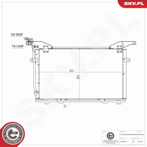 Kondensator, Klimaanlage ESEN SKV 86SKV460 Bild Kondensator, Klimaanlage ESEN SKV 86SKV460