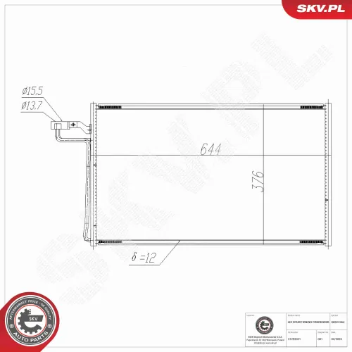 Kondensator, Klimaanlage ESEN SKV 86SKV464 Bild Kondensator, Klimaanlage ESEN SKV 86SKV464