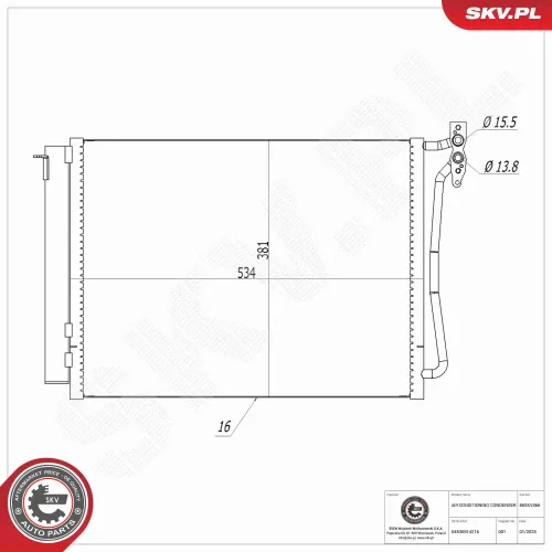 Kondensator, Klimaanlage ESEN SKV 86SKV466 Bild Kondensator, Klimaanlage ESEN SKV 86SKV466
