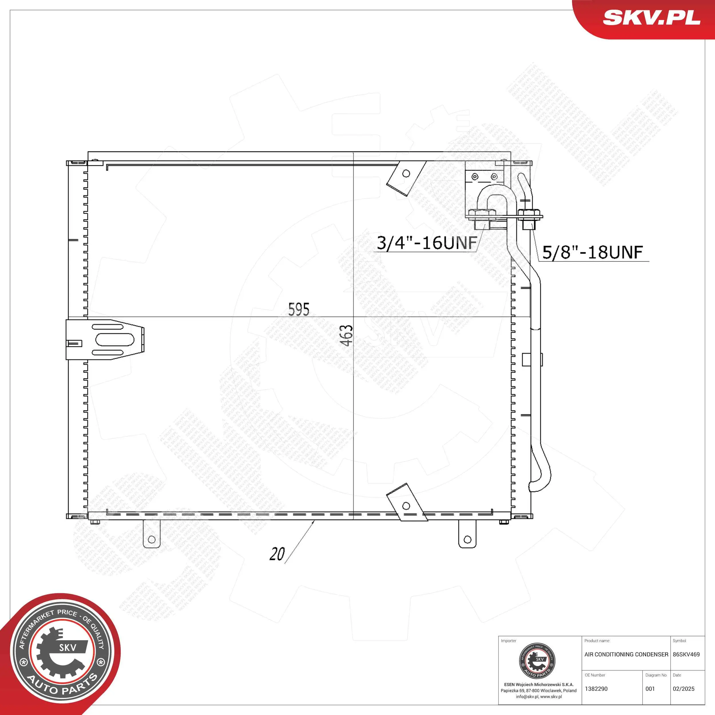 Kondensator, Klimaanlage ESEN SKV 86SKV469