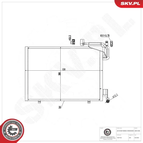 Kondensator, Klimaanlage ESEN SKV 86SKV508 Bild Kondensator, Klimaanlage ESEN SKV 86SKV508