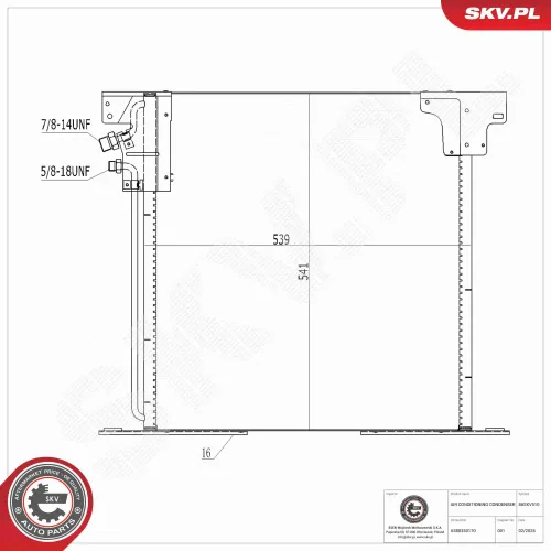 Kondensator, Klimaanlage ESEN SKV 86SKV510 Bild Kondensator, Klimaanlage ESEN SKV 86SKV510