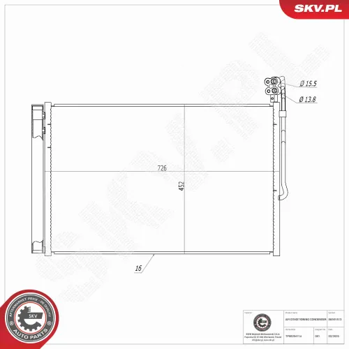Kondensator, Klimaanlage ESEN SKV 86SKV513 Bild Kondensator, Klimaanlage ESEN SKV 86SKV513