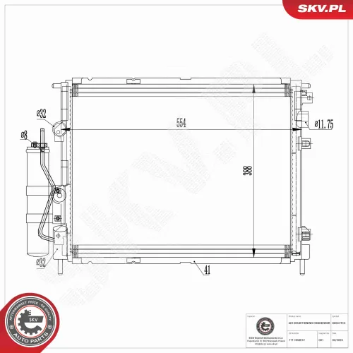 Kondensator, Klimaanlage ESEN SKV 86SKV515 Bild Kondensator, Klimaanlage ESEN SKV 86SKV515