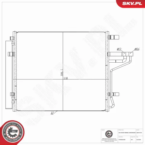 Kondensator, Klimaanlage ESEN SKV 86SKV516 Bild Kondensator, Klimaanlage ESEN SKV 86SKV516