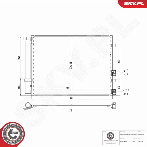 Kondensator, Klimaanlage ESEN SKV 86SKV520 Bild Kondensator, Klimaanlage ESEN SKV 86SKV520