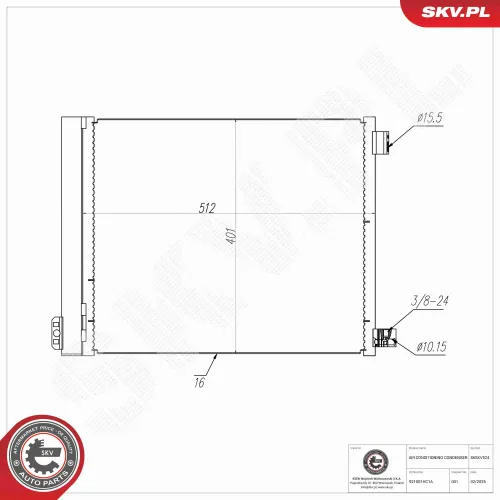 Kondensator, Klimaanlage ESEN SKV 86SKV524 Bild Kondensator, Klimaanlage ESEN SKV 86SKV524
