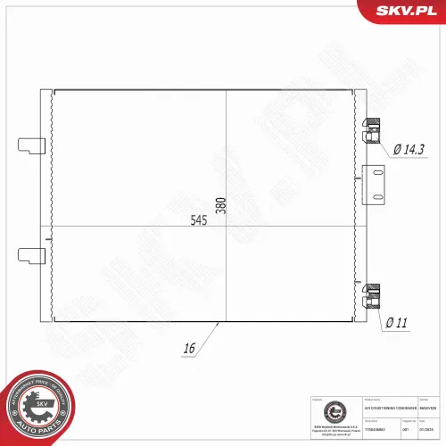 Kondensator, Klimaanlage ESEN SKV 86SKV535 Bild Kondensator, Klimaanlage ESEN SKV 86SKV535