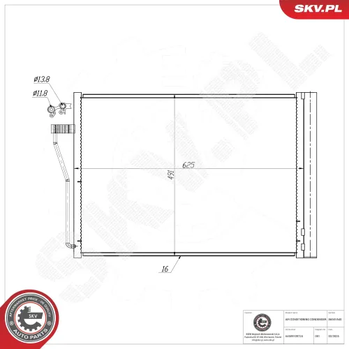 Kondensator, Klimaanlage ESEN SKV 86SKV540 Bild Kondensator, Klimaanlage ESEN SKV 86SKV540