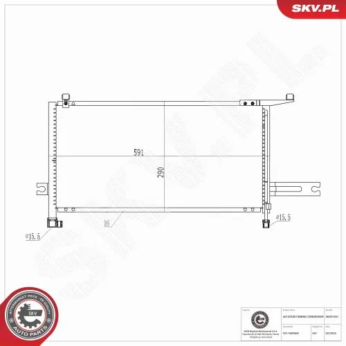 Kondensator, Klimaanlage ESEN SKV 86SKV551 Bild Kondensator, Klimaanlage ESEN SKV 86SKV551