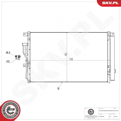 Kondensator, Klimaanlage ESEN SKV 86SKV553 Bild Kondensator, Klimaanlage ESEN SKV 86SKV553