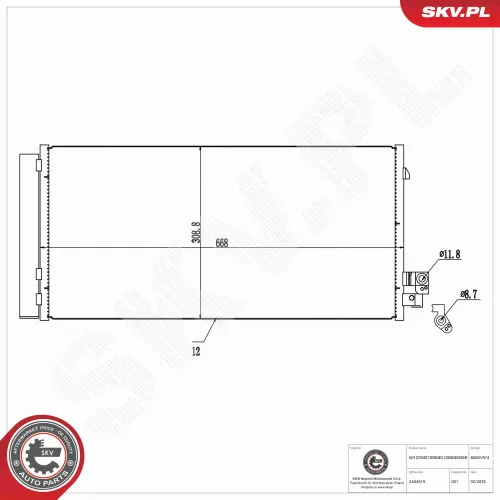 Kondensator, Klimaanlage ESEN SKV 86SKV574 Bild Kondensator, Klimaanlage ESEN SKV 86SKV574