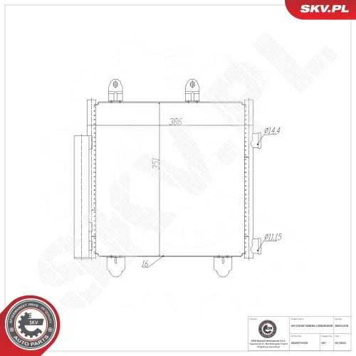 Kondensator, Klimaanlage ESEN SKV 86SKV578 Bild Kondensator, Klimaanlage ESEN SKV 86SKV578