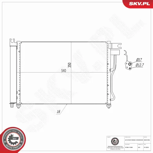 Kondensator, Klimaanlage ESEN SKV 86SKV594 Bild Kondensator, Klimaanlage ESEN SKV 86SKV594