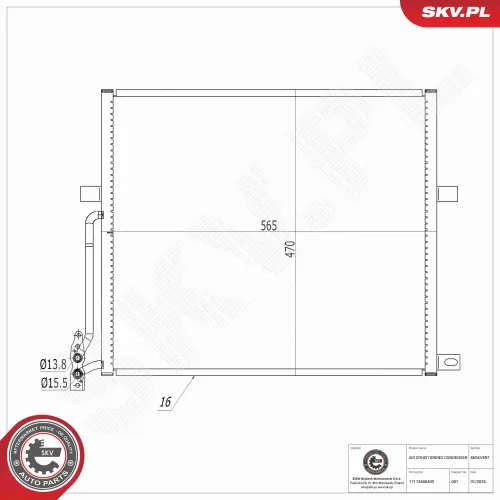 Kondensator, Klimaanlage ESEN SKV 86SKV597 Bild Kondensator, Klimaanlage ESEN SKV 86SKV597