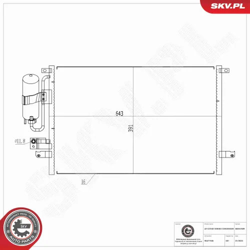 Kondensator, Klimaanlage ESEN SKV 86SKV609 Bild Kondensator, Klimaanlage ESEN SKV 86SKV609